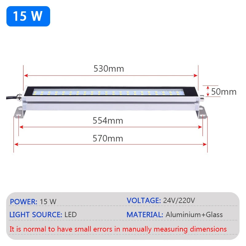 lampe led industrielle 24v 110 240v ip67 étanche blanc noir aluminium cnc atelier