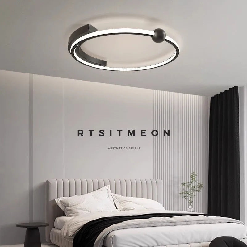 lampe moderne rond noir blanche acrylique polie 2000 82000 lumens tricolore