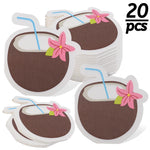 serviettes papier motif tropical festives anniversaire mariage fete cocotier fleurs glacées donuts
