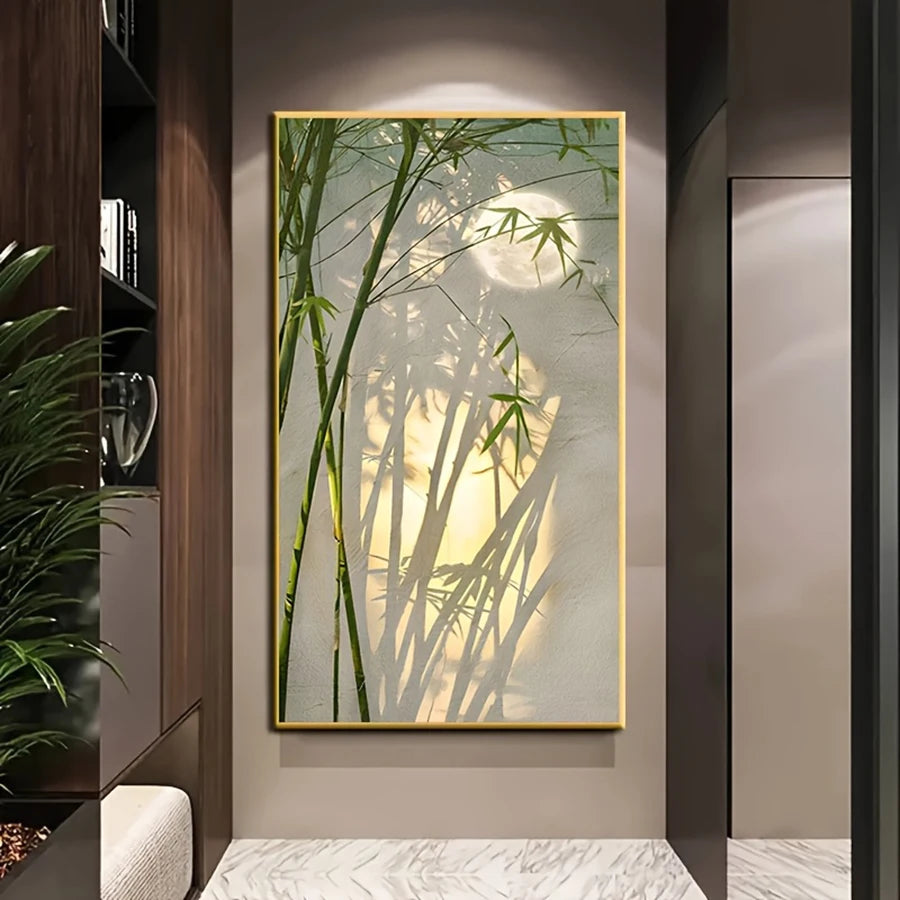 Impression bambou vert paysage nature