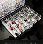 boîte rangement bijoux transparente moderne 120 boîtes grilles compartiments organisateur pratique