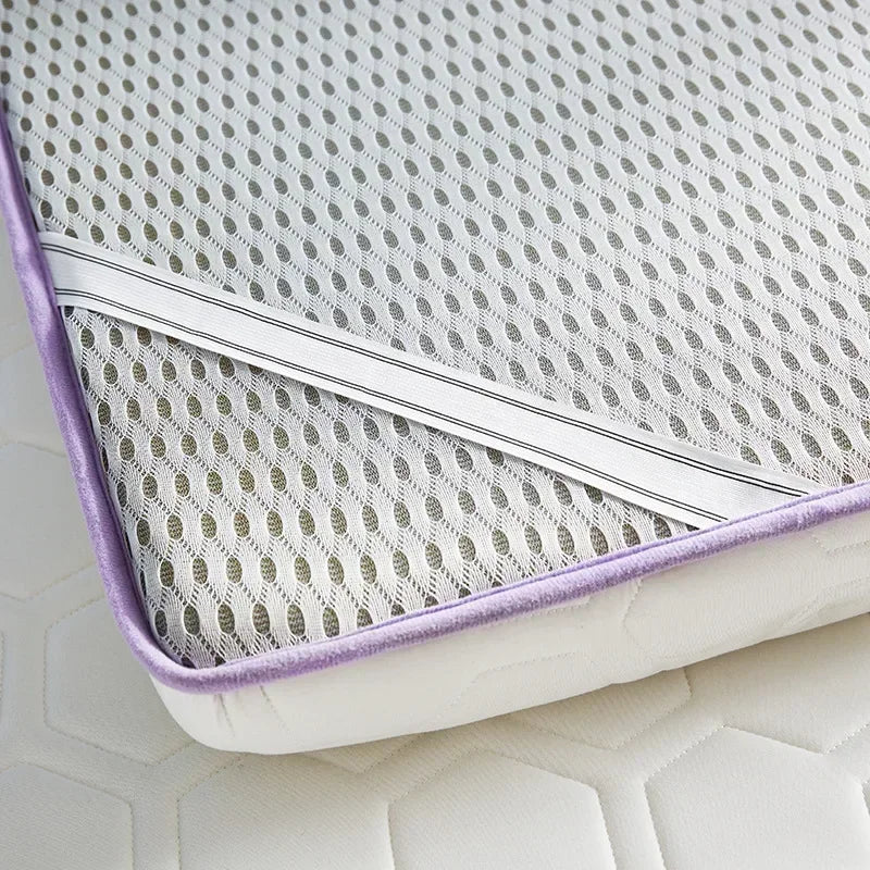 matelas mousse mémoire forme hexagonal moderne blanc violet 150x190cm 8cm