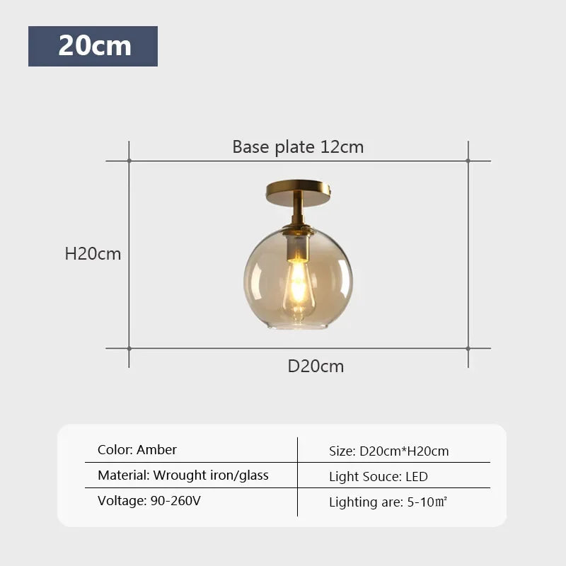lampe suspension dorée transparente moderne minimaliste vis fixations led chambre salon