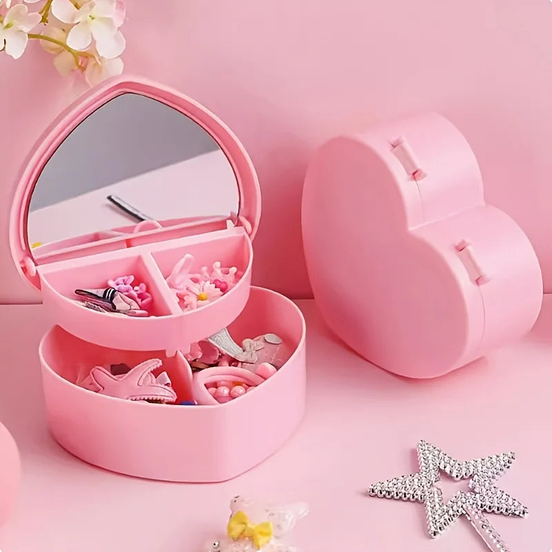 boîte bijoux forme cœur rose romantique anniversaire valentin noël mariage
