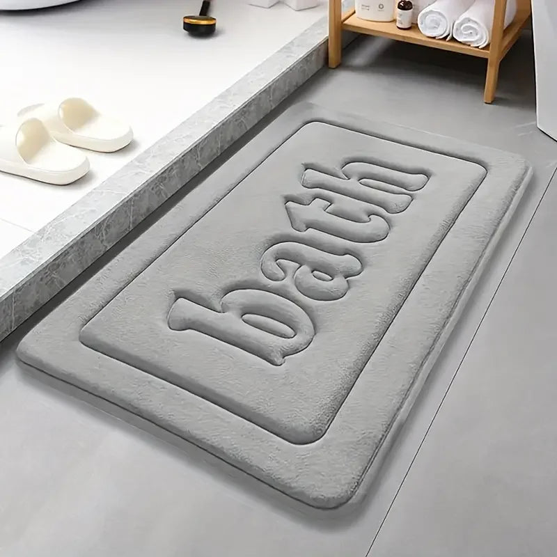 tapis bain gris bleu marine relief bath moderne doux moelleux salle bain