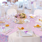 nappes sequins violet rose festives tables deco mariage anniversaire semi transparent tulle sirène