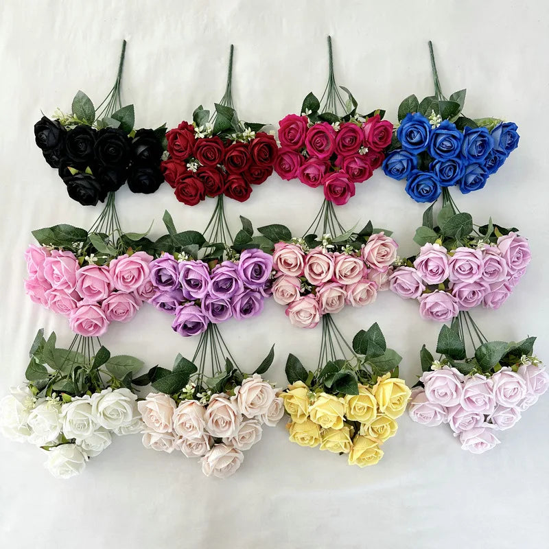bouquet roses artificielles soie decoration intérieure moderne élégante anniversaire fiançailles graduation valentin