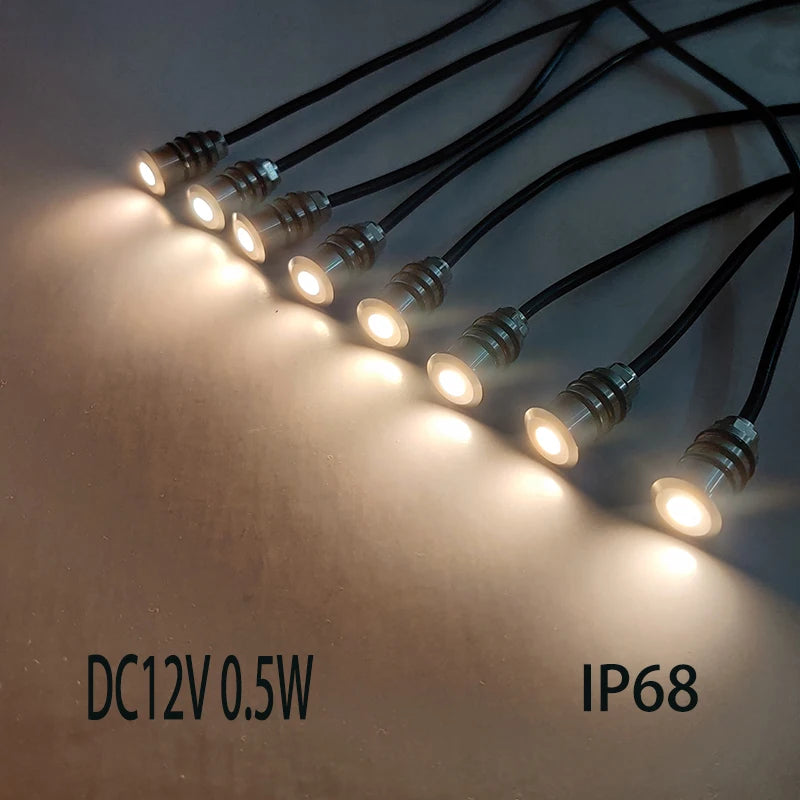 mini spot led encastré extérieur étanche ip68 jardin chemin lumière décor souterrain 12v