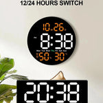 horloge murale numérique LED double alarme calendrier température humidité réglable luminosité télécommande moderne