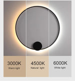 lampe murale led moderne blanc noir minimaliste chambre salon éclairage quotidien fixée mur