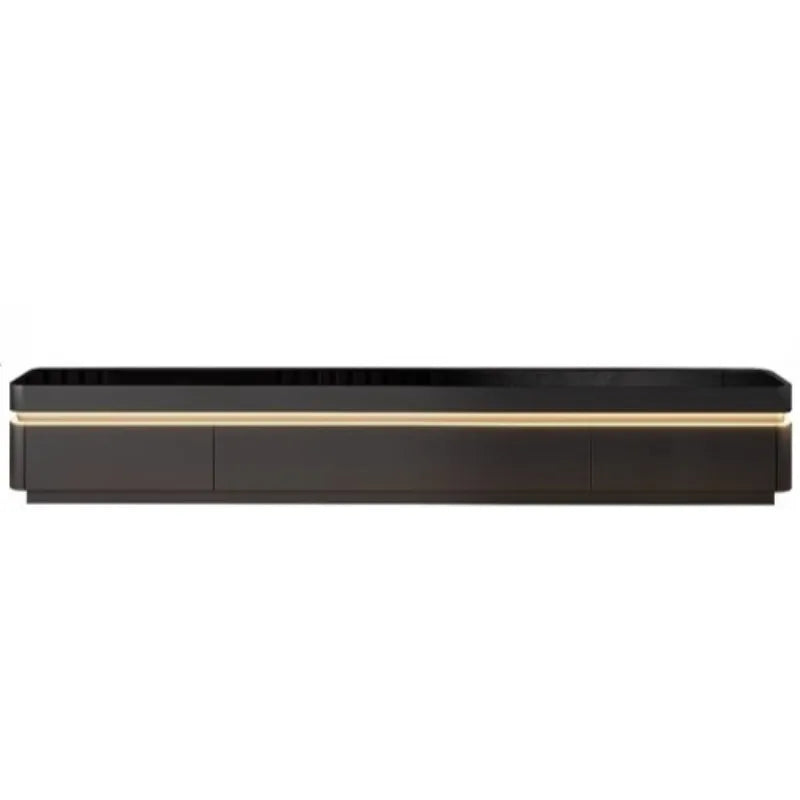 meuble tv moderne noir cadre bois support télé organisation salon 320cm