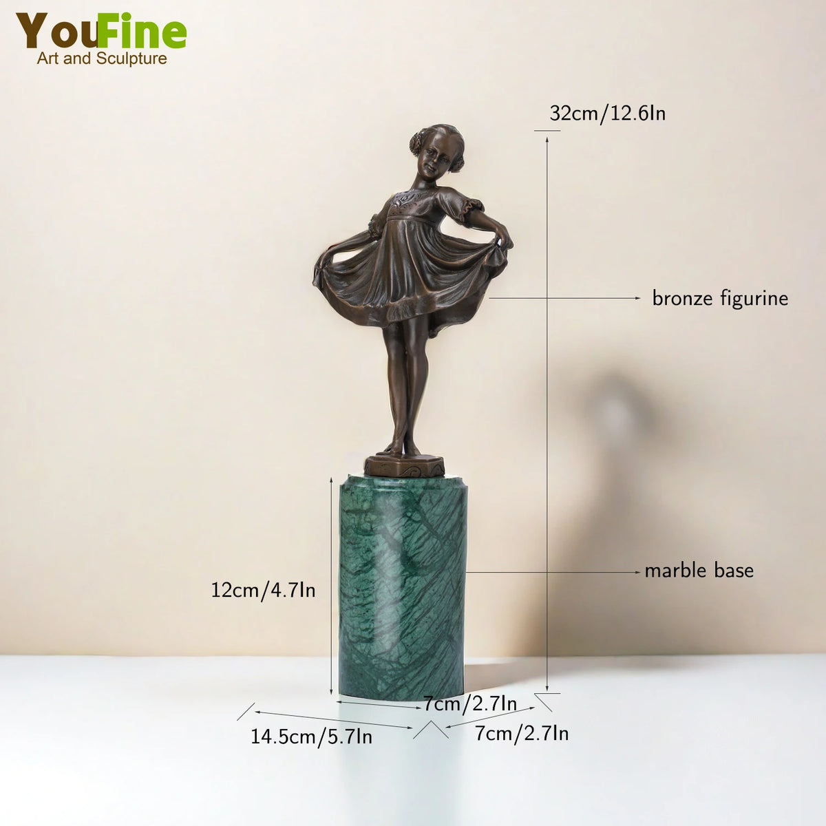 statue décorative ballerine bronze marbre base ornement maison art nouveau décoration collection cadeau