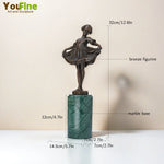statue décorative ballerine bronze marbre base ornement maison art nouveau décoration collection cadeau