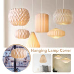 couvre lampe suspendu moderne blanc rayures horizontales fil inoxydable chambre salon decoration