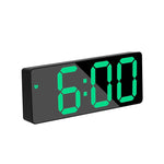 horloge numérique moderne réveil LED calendrier luminova minimalisteécran incurvé finition miroir