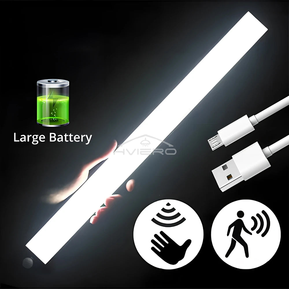 lampe led rechargeable sans fil adhésive détecteur mouvement blanc moderne 10cm 20cm 30cm 50cm