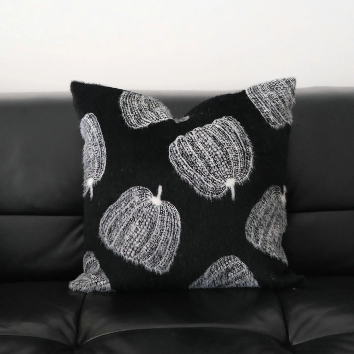 coussin brodé pommes noir blanc housses d'oreiller polyester moderne décoration intérieure 45x45cm 30x50cm voiture