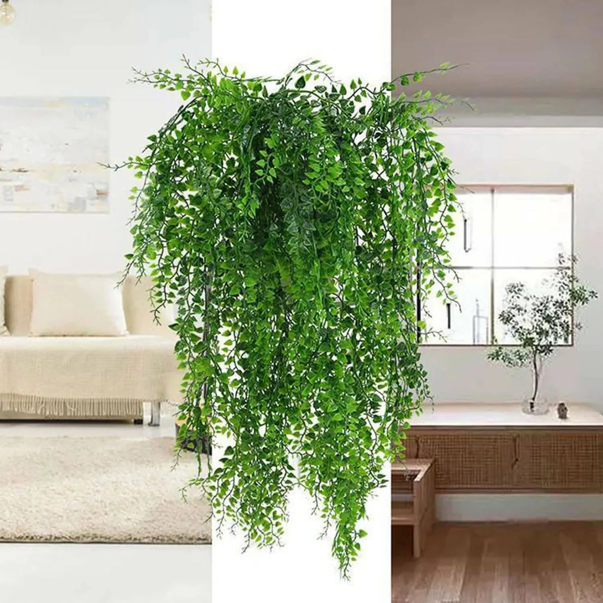 plantes artificielles feuilles vertes vigne moderne décoration murale extérieur accrochées 85cm