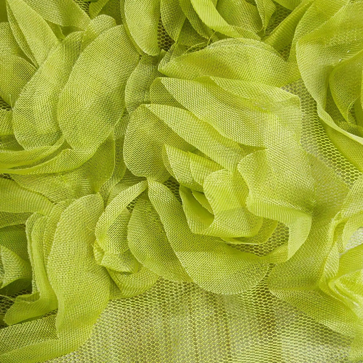 ruban forme roses tissu semi transparent polyester décoration robe mariée occasionnelle romantique blanc roseclair