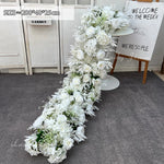 guirlande florale moderne rose blanche rouge violet bleu feuilles vertes décoration mariage anniversaireintérieur