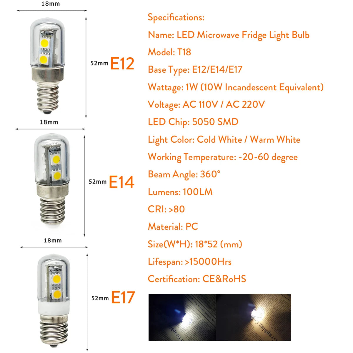 ampoule led épi maïs e12 e14 e17 blanc argent transparent moderne diodes jaunes 6000k