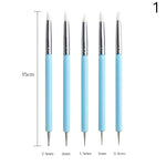 outils nail art brosse peinture bleu marron pointues modernes sculpteur argile poterie bricolage