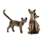 statuettes chats art deco résine bronze finement détaillées vintage mignonnes couple individuelles