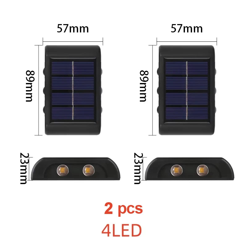 lumière solaire murale led led noir moderne minimaliste étancheextérieur