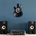 horloge murale forme guitare disque vinyle aiguille rétro moderne fixations chambre salon