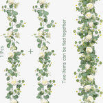 guirlande eucalyptus artificielle fleurs blanches decoration mariage exterieur vert rose