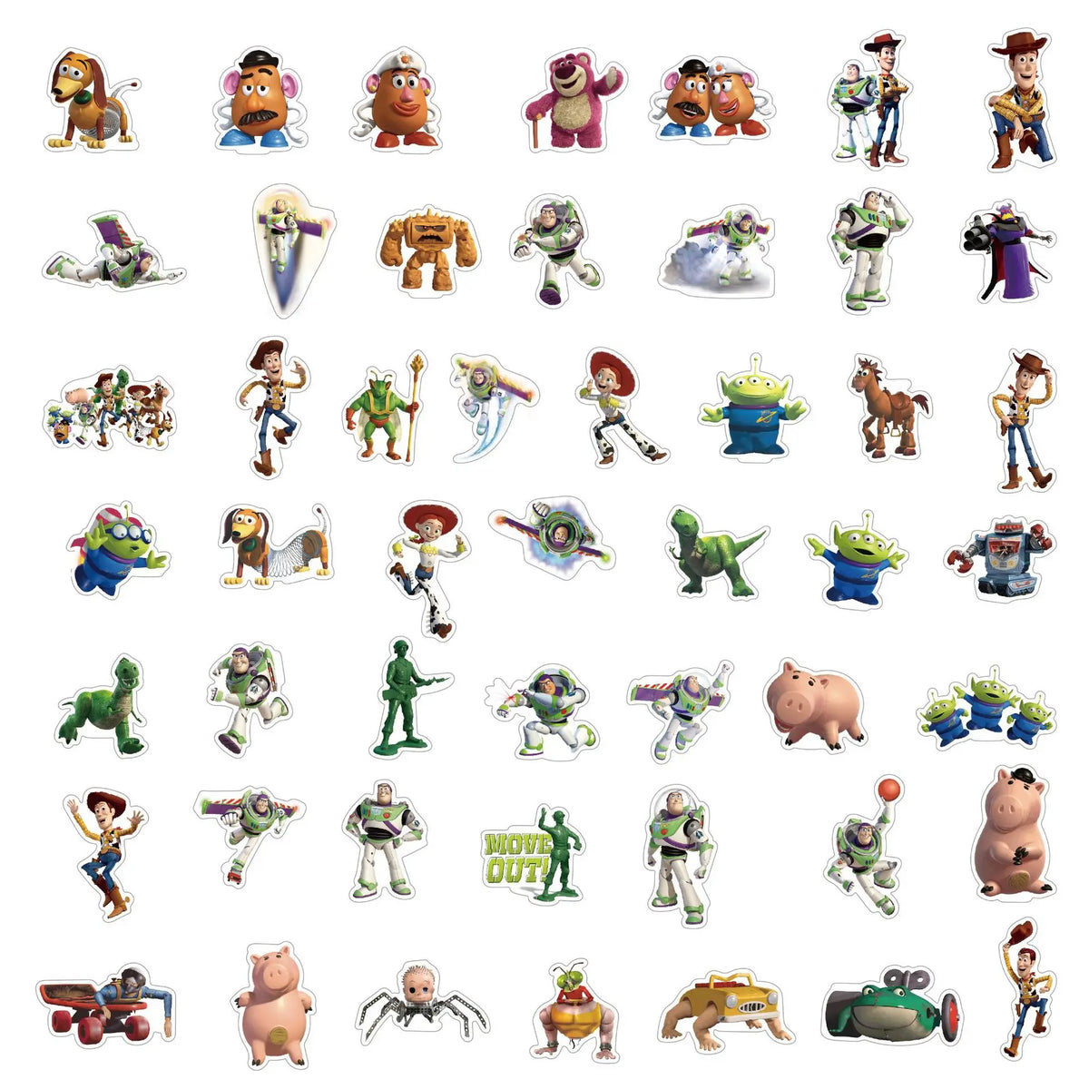 sticker autocollant toy story buzz lightyear woody personnages animation cartoon plastique imperméable bricolage téléphone