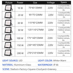 projecteur led extérieur moderne 10w 20w 30w 50w 100w 150w 200w noir ip66