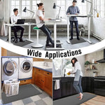 tapis antifatigue antidérapant mousse mémoire forme moderne gris noir imperméable bords biseautés