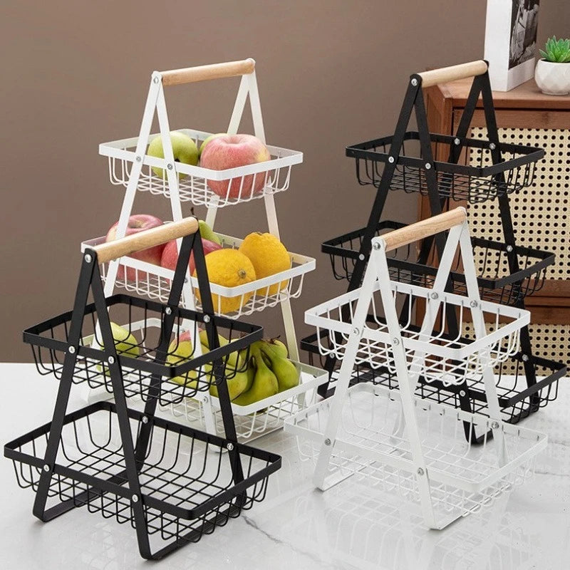 panier fruits légumes maille métallique vis fixés moderne noir blanc