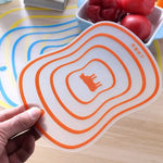 planche découper transparente anti dérapante blanc orange moderne rayures concentriques