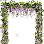 guirlande artificielle fleurs violet vert mariage romantique décoration intérieure événement anniversaire