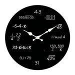 horloge murale mathématiques équations aiguilles bois moderne opaque salon chambre
