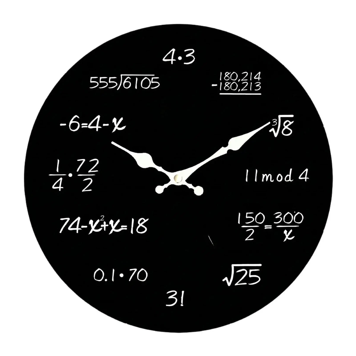 horloge murale mathématiques équations aiguilles bois moderne opaque salon chambre