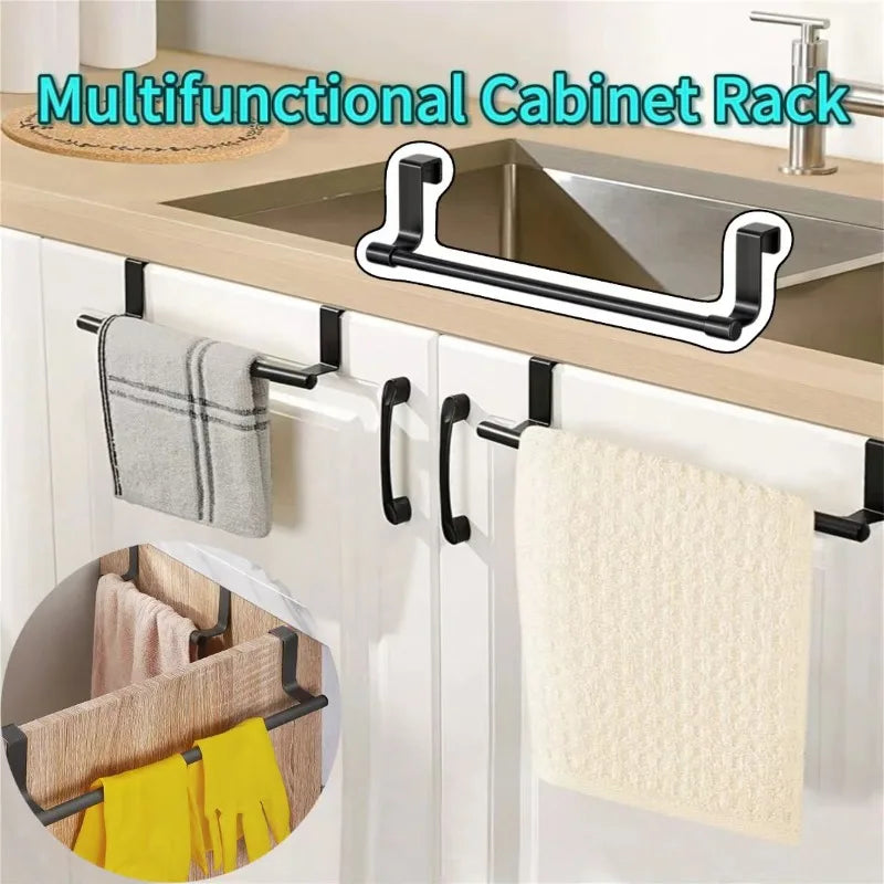étagère cuisine multifonctionnelle noir moderne adhésif 23cm 36cm 4crochets 2barreshorizontales