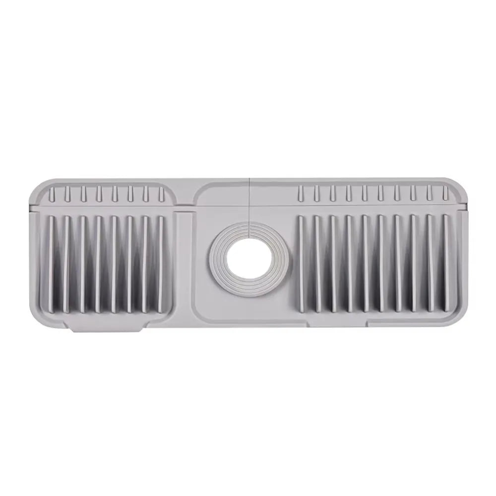 support vaisselle évier adhésif rose clair gris clair rayures verticales moderne rapide drainage silicone