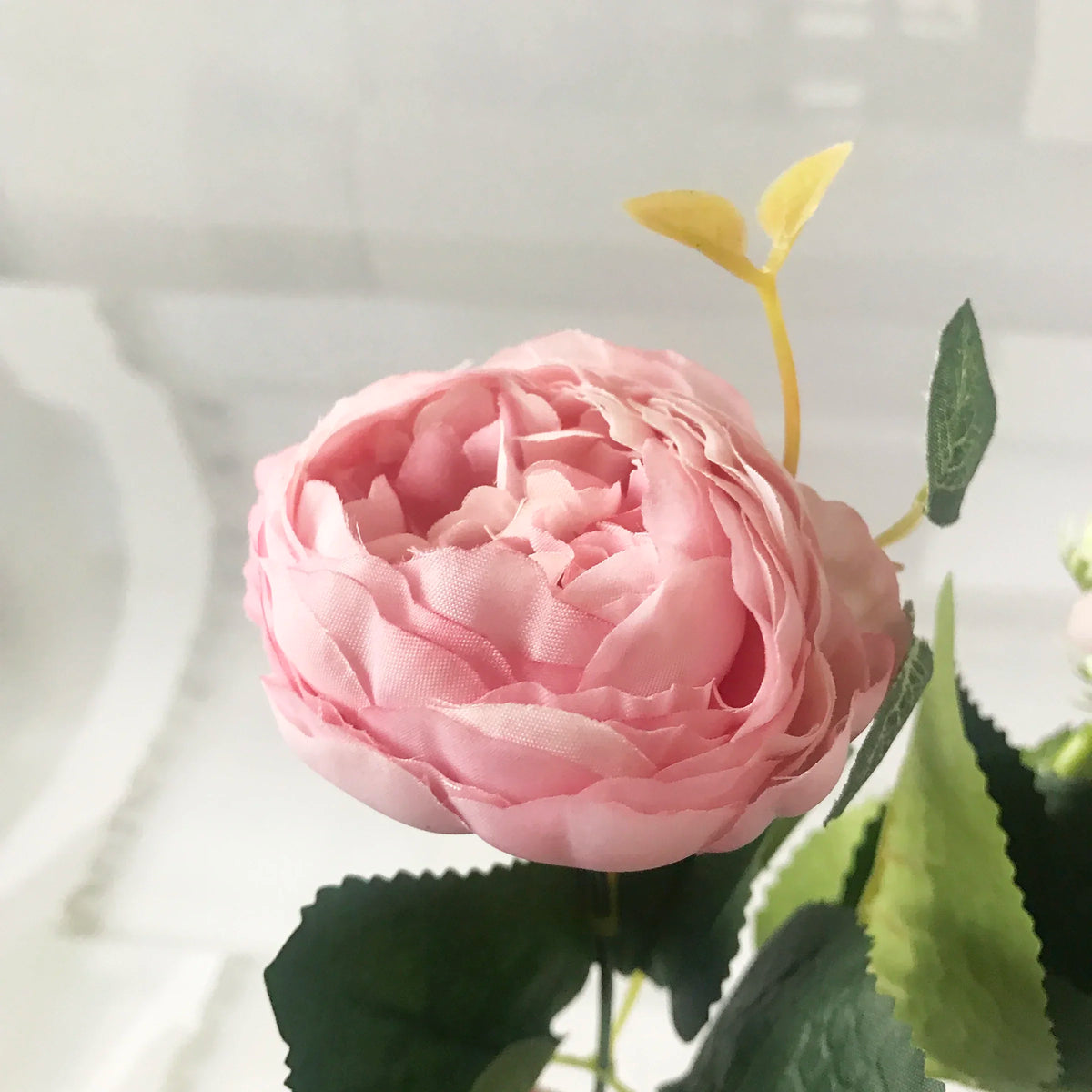bouquet fleurs artificielles pivoine rose blanches decoration maison mariage anniversaireintérieur