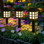 lampes solaires extérieures noires carreaux blancs moderne ip65 led jardin camping
