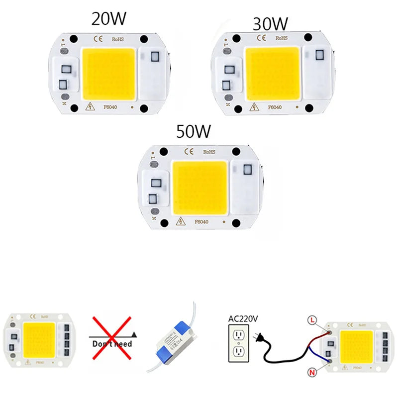 Module LED 20W 30W 50W blanc moderne points connecteur câble interrupteurextérieur jardin