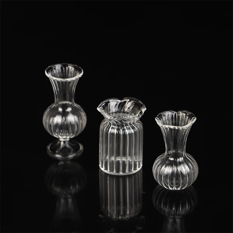 vases verre transparent rayures verticales classique terrarium hydroponique plante d'art artisanat fixations solides