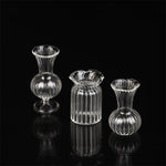 vases verre transparent rayures verticales classique terrarium hydroponique plante d'art artisanat fixations solides