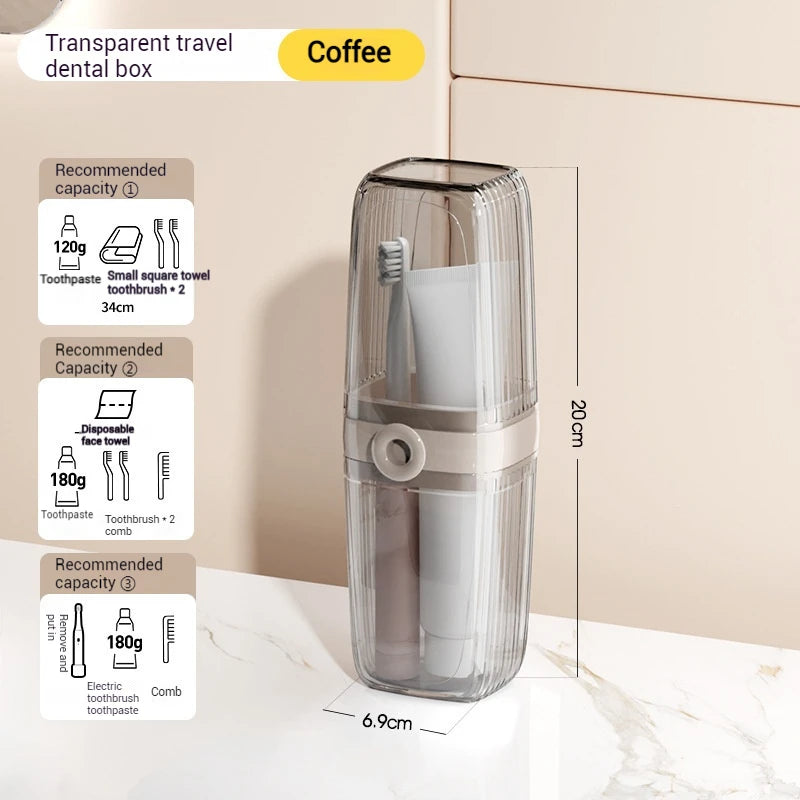 boîte rangement transparent moderne plateau drainage produits toilette portable minimaliste