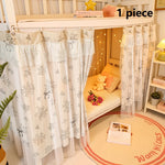 rideau lit superposé ours fleurs tissu texturé effet gaufré semi transparent doux enfantinDecoration tringle