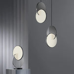 suspension lumineuse moderne or blanc circulaire translucide 4000k 3000k