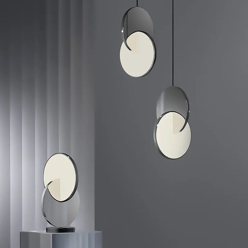 suspension lumineuse moderne or blanc circulaire translucide 4000k 3000k