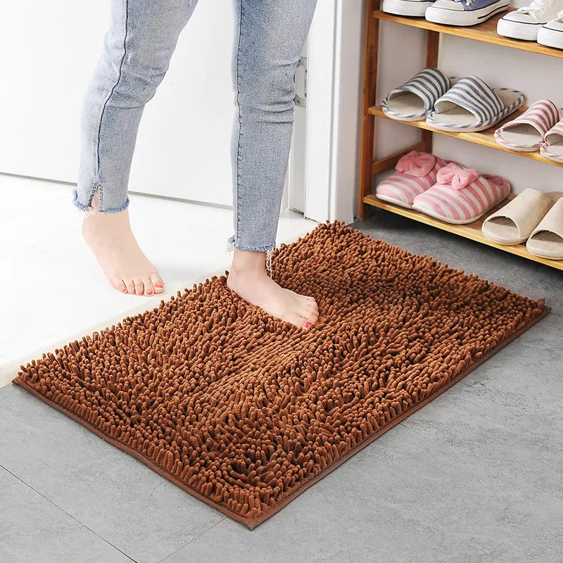 tapis absorbant bouclé gris moderne antidérapant intérieur chat chiens entrée salon